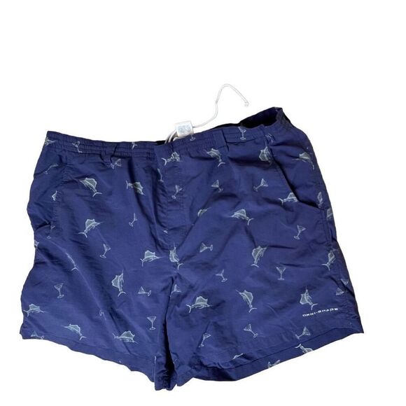 BOGOF Columbia PFG Omni-Shade Pocketed Blue Marlin Party Casual Swim Trunks XL - Picture 1 of 12